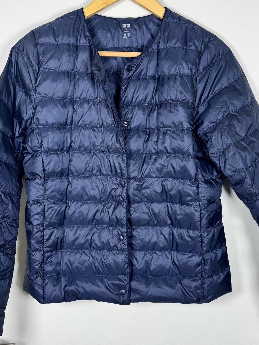 Uniqlo Ultra Light Down Compact Puffer Jacket Womens Navy Blue Outdoor Quilted